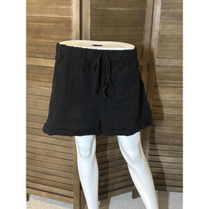 Black Plus-Size Drawstring Shorts